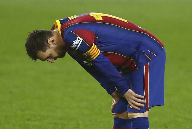 Messi durante derrota do Barcelona