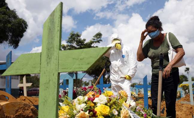 Enterro de vítima da Covid-19 em cemitério de Manaus (AM) 
17/01/2021
REUTERS/Bruno Kelly