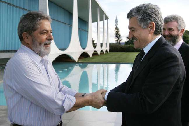 Lula e Massimo D'Alema durante encontro em Brasília