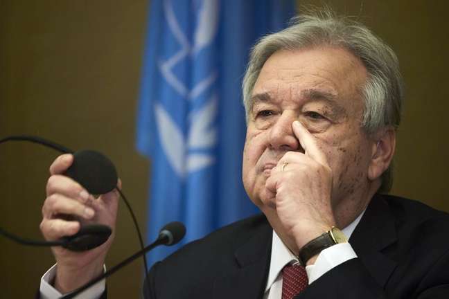 Secretário-geral da ONU, António Guterres, em Genebra
 29/4/2021   REUTERS/Denis Balibouse