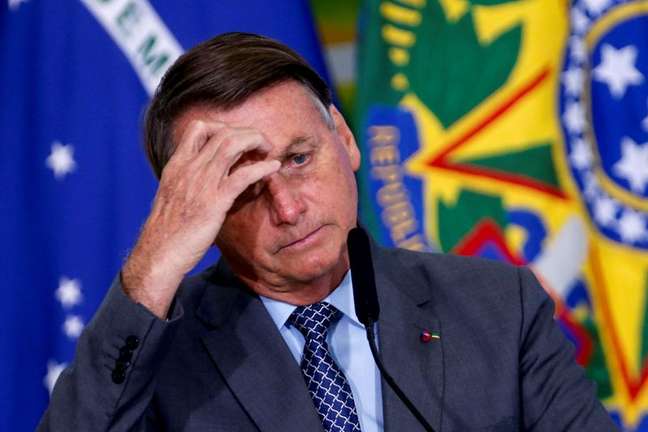 Presidente Jair Bolsonaro em cerimônia no Palácio do Planalto
18/05/2021
REUTERS/Adriano Machado