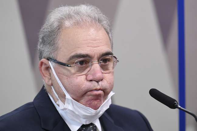 Ministro de Estado da Saúde, Marcelo Queiroga, durante depoimento na CPI da Covid