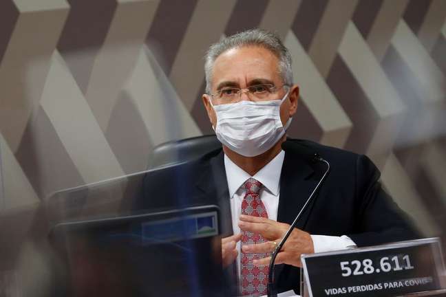 Senador Renan Calheiros durante reunião da CPI da Covid no Senado08/07/2021 REUTERS/Adriano Machado
