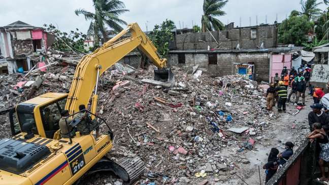 A cidade de Les Cayes foi a mais afetada pelo terremoto de 14 de agosto
