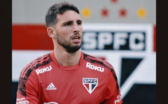 Calleri deve estrear contra o Atlético-GO, neste domingo (Foto: Erico Leonan / saopaulofc) Calleri deve estrear contra o Atlético-GO, neste domingo (Foto: Erico Leonan / saopaulofc)