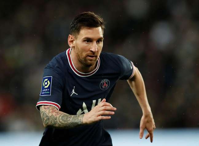 Lionel Messi durante partida do Paris St Germain contra o Lyon pelo Campeonato Francês
19/09/2021 REUTERS/Benoit Tessier
