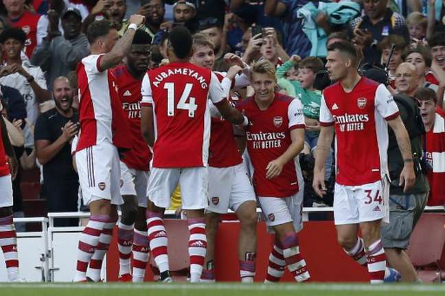 Arsenal na vitória sobre o Tottenham (IAN KINGTON / IKIMAGES / AFP)