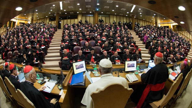 Francisco em reunião do Sínodo dos Bispos