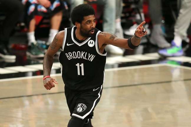 Kyrie Irving durante partida do Brooklyn Nets
05/06/2021
Brad Penner-USA TODAY Sports