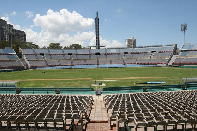 Vista parcial do Estádio Centenário, na cidade de Montevidéu, no Uruguai
