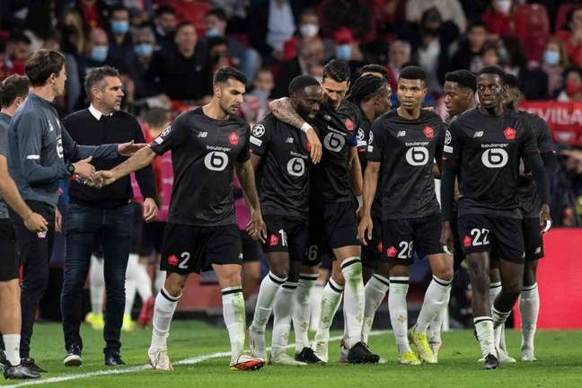 Lille conquistou a primeira vitória na Champions League e chegou aos cinco pontos (Foto: JORGE GUERRERO / AFP)