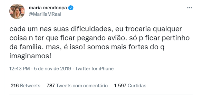 Marília Mendonça em 2019: "Trocaria qualquer coisa para não ter que ficar pegando avião".