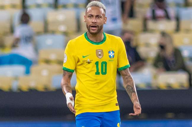 Neymar na partida entre Argentina e Brasil