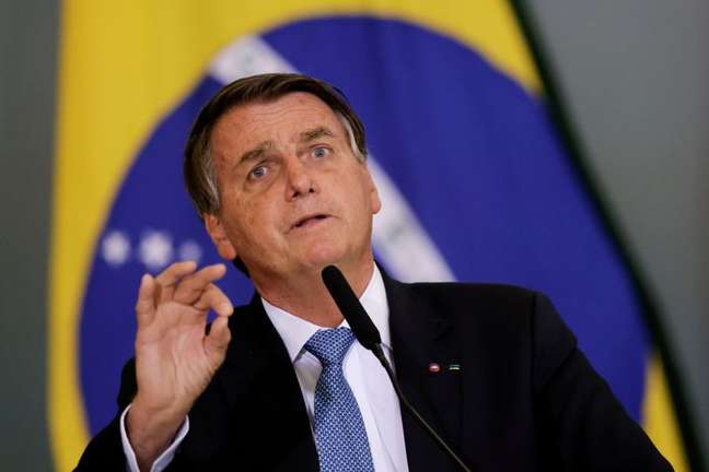 Presidente Jair Bolsonaro durante cerimônia no Palácio do Planalto
07/10/2021 REUTERS/Ueslei Marcelino