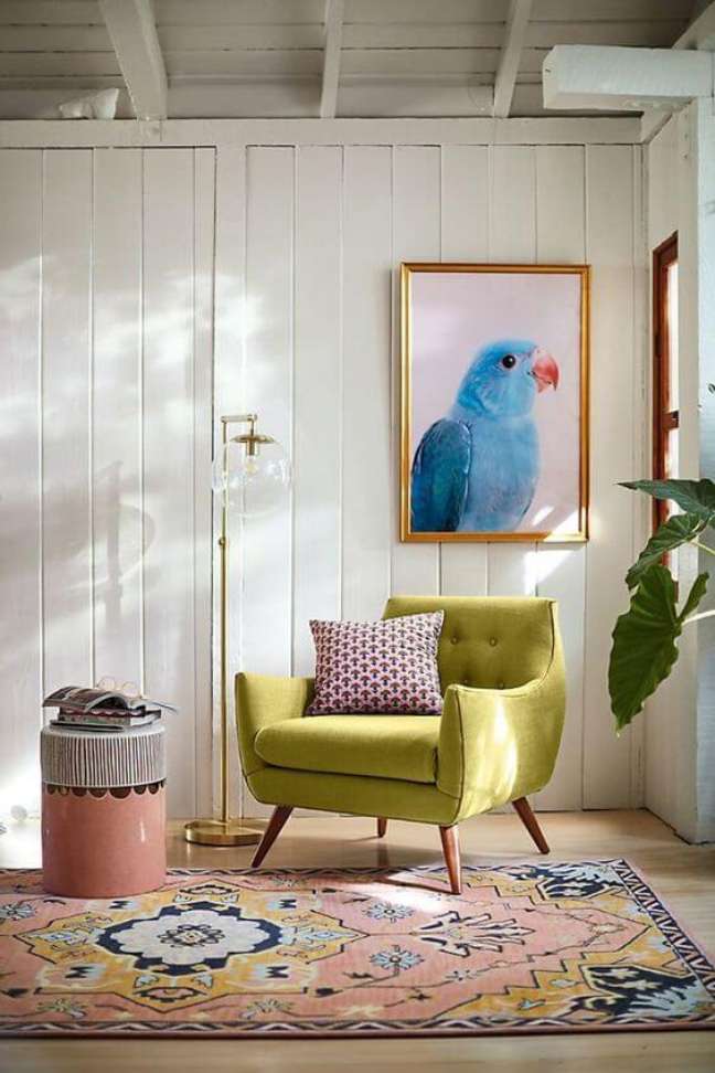 3. Aposte na poltrona verde pastel para sua sala de estar ficar incrível – Foto My Domain