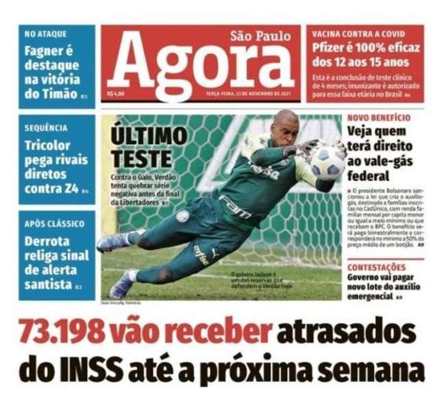 Capa do jornal Agora São Paulo; publicação do Grupo Folha é voltado para as classes C e D Capa do jornal Agora São Paulo; publicação do Grupo Folha é voltado para as classes C e D