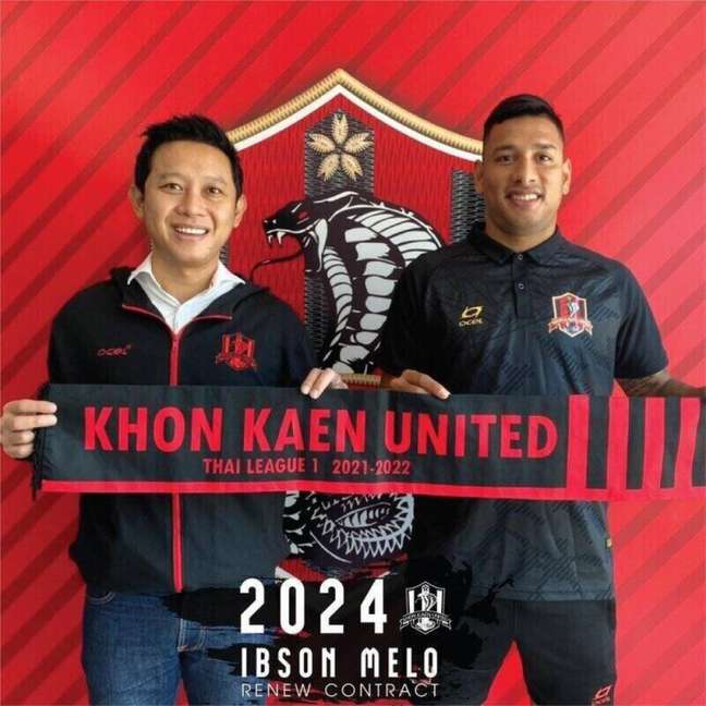 Ibson Melo renovou com o Khon Kaen United (Foto: Divulgação) Ibson Melo renovou com o Khon Kaen United (Foto: Divulgação)