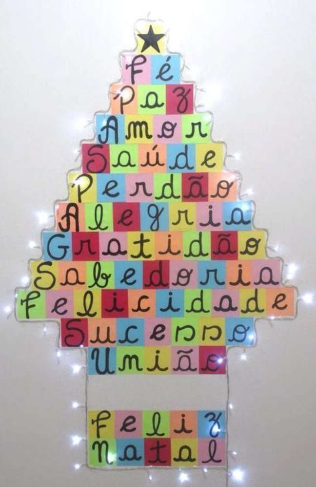 Árvore de Natal criativa e econômica | Imagem: Pinterest