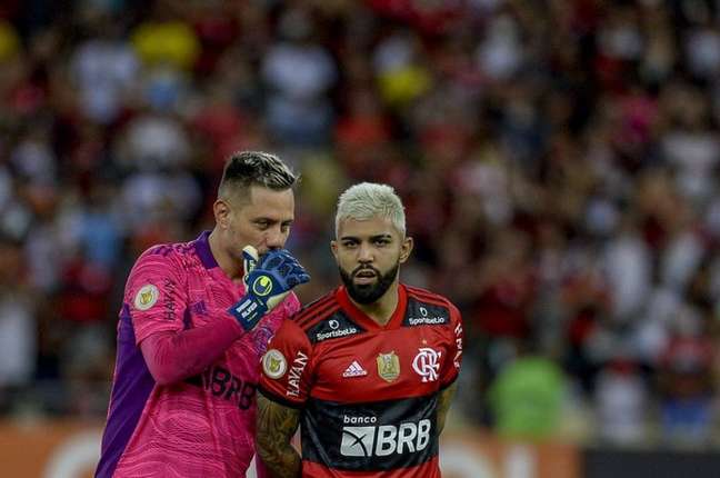 Diego Alves e Gabigol serão titulares contra o Flamengo (Foto: Gilvan de Souza/Flamengo)