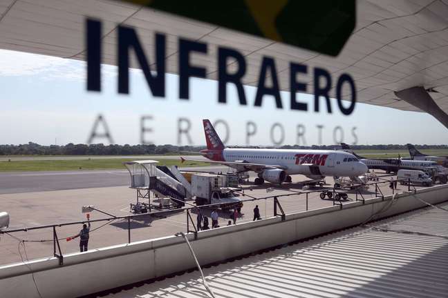 Movimentação no Aeroporto Internacional Marechal Rondon, em Várzea Grande, região metropolitana de Cuiabá (MT)