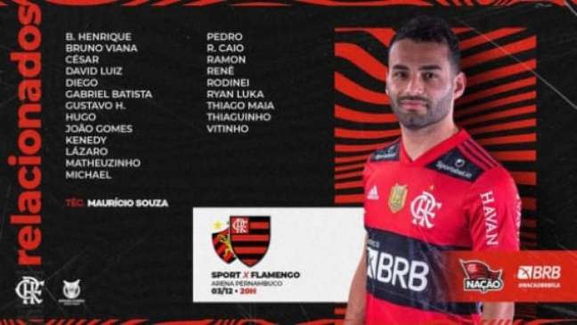 Lista de relacionados do Flamengo (Foto: Divulgação/Flamengo)