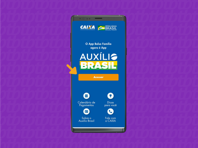 Tela de acesso ao aplicativo Auxílio Brasil