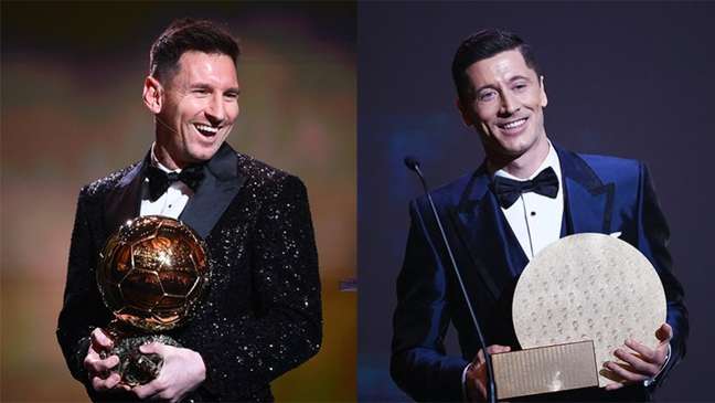 Lewandowski fomentou polêmica com Messi sobre a Bola de Ouro (Montagem LANCE!)