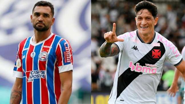 Gilberto, do Bahia, e Cano, ex-Vasco, estão na mira do Fluminense para 2022 (Montagem LANCE!)