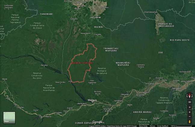 Ministério de Minas e Energia diz que o linhão de Tucuruí margeará a BR-174, que atravessa o território waimiri atroari