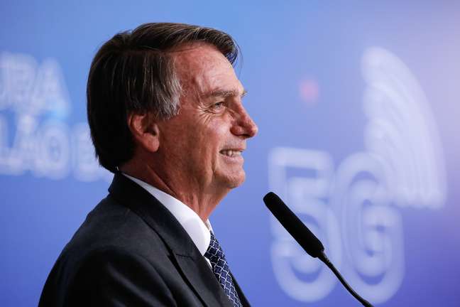 O presidente Jair Bolsonaro durante evento