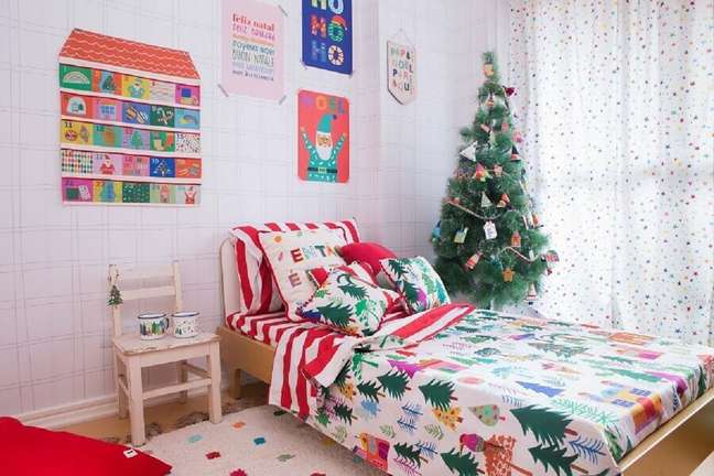 6. Árvore de Natal para decoração de quarto infantil – Foto: Letícia Padilha para MOOUI