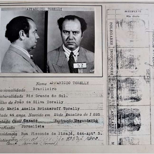 Ficha policial do Barão de Itararé em 1939