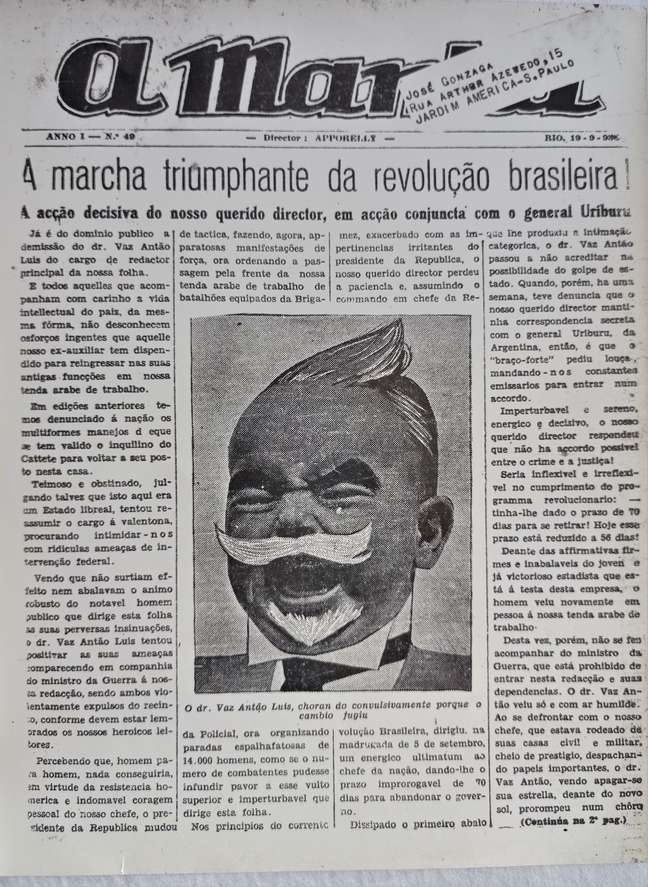 Capa do Jornal A Manha