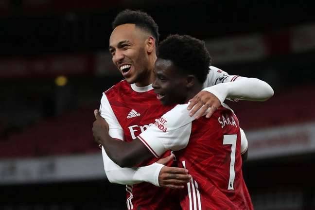 O jovem Saka foi um dos destaques da goleada do Arsena (Foto: CATHERINE IVILL / POOL / AFP) O jovem Saka foi um dos destaques da goleada do Arsena (Foto: CATHERINE IVILL / POOL / AFP)