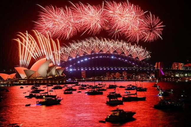 Comemoração da chegada de 2022, em Sydney, Austrália. 1/1/2022. REUTERS/Jaimi Joy