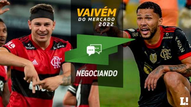 Hugo Moura e Vitor Gabriel não devem seguir no Flamengo em 2022 (Arte: LANCE! / Fotos: Divulgação/Flamengo)