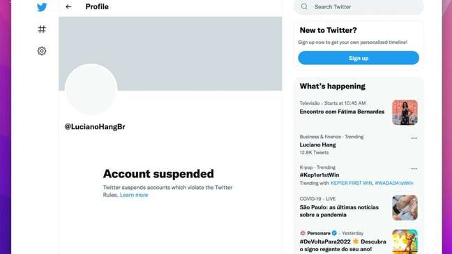 Conta de Luciano Hang é suspensa no Twitter por violar as Regras 