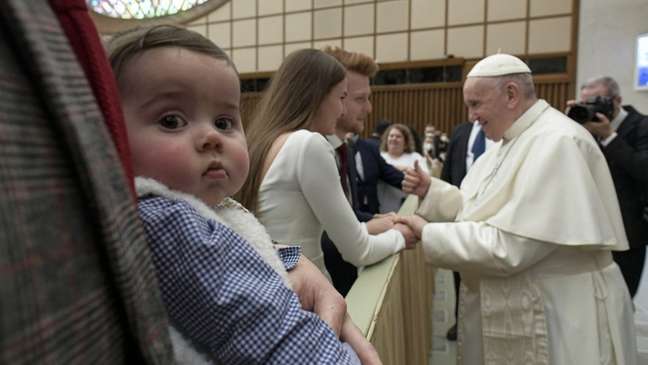 Foto de 5 de janeiro, quando o papa Francisco falou de um 'determinado egoísmo' dos casais que não têm filhos
