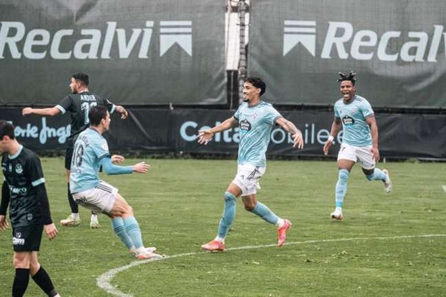 Fabrício marcou o gol da vitória do Celta de Vigo B contra o SD Logroñés, no último dia 9 (Foto: Adrián Santamarina)