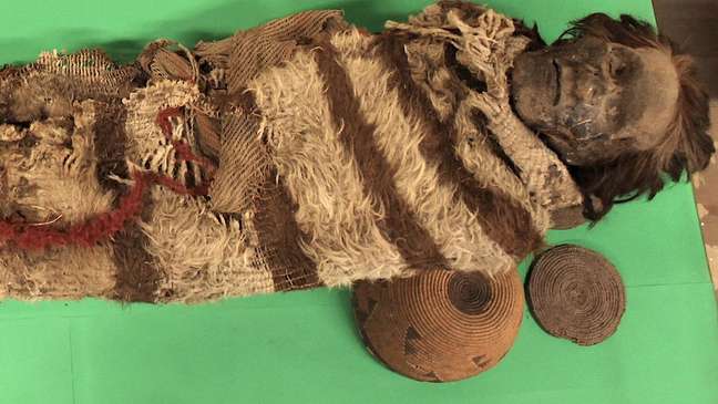Uma das múmias de 2.000 anos encontradas em San Juan, na Argentina