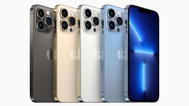 iPhone 13 Pro em cinco cores 