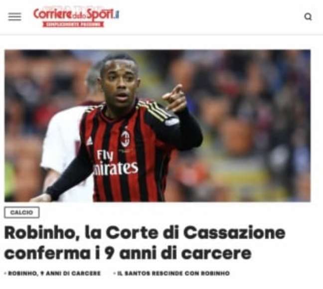 (Reprodução / Corriere dello Sport)