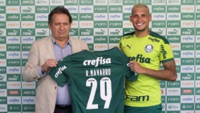 Navarro foi apresentado no Palmeiras (Foto: Cesar Greco/Palmeiras)