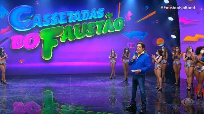 Fausto Silva durante a primeira semana do 'Faustão na Band', seu novo programa na Rede Bandeirantes