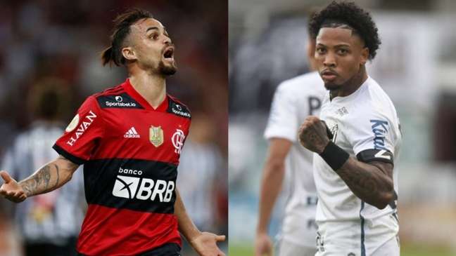 Michael deve se despedir do Flamengo, e Marinho pode ser reforço para 2022 (Foto: Divulgação/Santos e Flamengo)