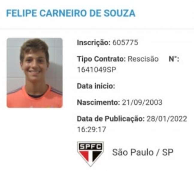 Felipe teve seu contrato rescindido (Foto: Reprodução)