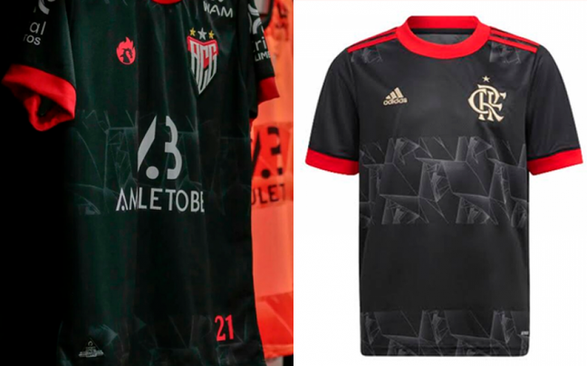 Cópia? Torcida do Flamengo brinca com semelhança entre uniforme do clube de 2021 e o novo do Atlético-GO