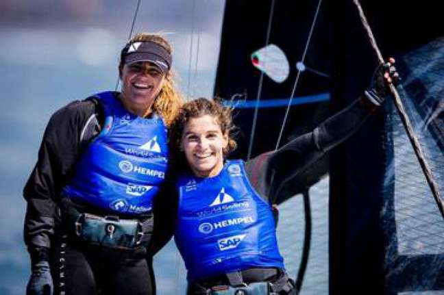 Martine y Kahena celebraron la plata en el Trofeo Princesa Sofía (Foto: Sailing Energy)