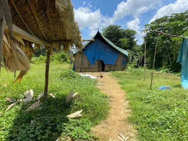 Comunidade ianomâmi de Aracaçá, em Roraima, onde as três indígenas foram raptadas por garimpeiros