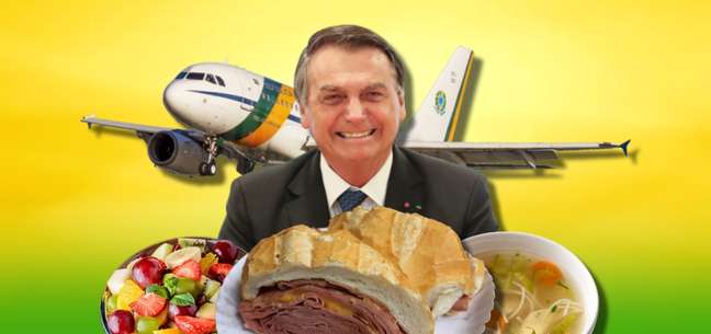 Bolsonaro come bem a bordo, mas sem luxo